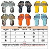 Ferndule Kristalni dijapozitivi za žene ravne sandale s otvorenim nožnim prstima Sliple na iskričavim papučama