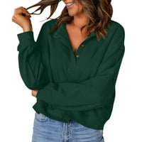 Ležerna majica s kapuljačom u A-listi, ženski pulover s dugim rukavima s ovratnikom, labavi vrhovi bez kapuljače,