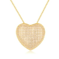 Ogrlica s privjeskom od srca od 18 karatnog zlata u obliku kubičnog cirkonija