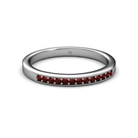 Zaručnički prsten s crvenim granatom i sitnozrnom obradom 0. dva karata bijelog zlata od 14 karata.veličina 4,5