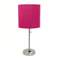 19,5 moderna Noćna utičnica s postoljem Standardni metalni stol Stolna svjetiljka od brušenog čelika s ružičastim