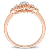 Miabella Ženska karat T.W. Dijamantni ružini zlatni bljesak pozvani sterling srebro cvjetni zaručnički prsten