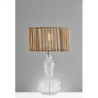 Stolna svjetiljka od bundeve, prozirno staklo s umetcima od brušenog čelika