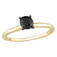 Carat T.W. Crni dijamant 14KT žuto zlato ovalni zaručnički prsten