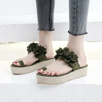 _ / modne ženske sandale s cvjetnim dekorom, japanke s petljom na nožnim prstima, papuče, cipele na platformi