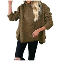 Kardigan džemperi za žene preveliki ženski ležerni kaput pulover od flisa dugih rukava dukserice dolčevita kardigan