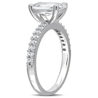 2. Carat T.G.W. Stvoren bijeli safir 10KT zaručnički prsten od bijelog zlata