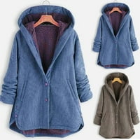 Zimski kaput Žene čvrste boje Zip kapuljača Dugi rukavi Topli jesen tiskani baršunasti pletena jakna s jaknom