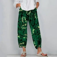 Ženske Ležerne hlače u prodaji-lagane hlače za kontrolu trbuha s džepovima i cvjetnim printom, uske pamučne i