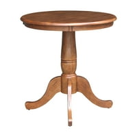 Okrugli stol za blagovanje od punog drveta visok 30 inča s postoljem od hrastovog hrasta proizvedenog u MNN-u