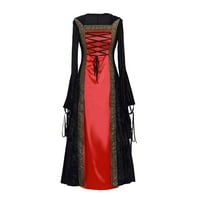 FESFESFES CROSTANCE Žene haljine s dugim rukavima kapuljača gotička haljina dužina cosplay haljina