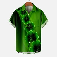 Muške ležerne košulje Zeleni vrhovi za muškarce muškarce casual gumbi Ispis s džepnim košuljom kratkih rukava