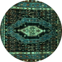 Ahgly Company zatvoreni okrugli perzijski tirkizno plavi tradicionalni prostirke, 5 'krug