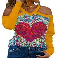 Ženska majica s dugim rukavima, majica s izrezom u obliku slova a, svečana široka bluza od tunike, pulover s ramena,