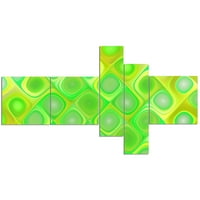 Umjetnički dizajn Zeleni fraktalni uzorak s vrtlogom Abstraktno zidno umjetničko platno u. Širokim u. Visoki -