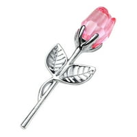 Umjetna ruža kristalno čiste nježne teksture poklon za Valentinovo s metalnom šipkom umjetno cvijeće pribor za