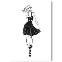 Wynwood Studio Canvas Fashion Runway Fashion and Glam Dress Wall Art Canvas Print Black 16x24
