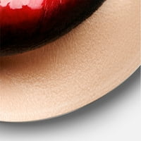 DesignArt 'Ženske usne s crvenim i crnim ružem' Moderni krug metal zid - disk od 11