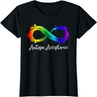 Ženske majice s natpisom priznanje autizma, majica sa simbolom duge beskonačnosti, poklon majice s okruglim vratom
