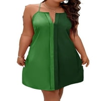 Ležerne haljine u boji špageta bez rukava u zelenoj Plus veličini