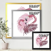 DesignArt 'Pink Flamingo u tropskom ljetu II' tropski uokvireni umjetnički tisak