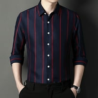 Outfmvch košulje s dugim rukavima za muškarce modna povremena jednostavnost korejska majica košulja s dugim rukavima