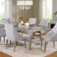 Blagovaonski stol u modernom stilu, sa šiljastim nogama, srebrnast