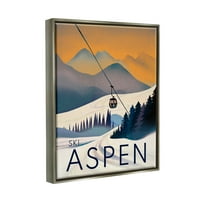 Stupell Industries aspen snježne nagibe planinski grafički umjetnik sjaj siva plutajuća uokvirena platna za tisak