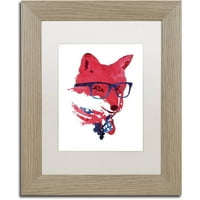 Zaštitni znak likovne umjetnosti 'American Fox' platno umjetnost Roberta Farkasa, bijela mat, breza