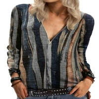 Ženska modna prugasta bluza s patentnim zatvaračem, labava osnovna majica, ženski vrećasti blagdanski vrhovi,