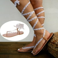 OAVQHLG3B sandale za čišćenje žena pod $ Ranklet remen čvrste tange cvijeće ravne sandale