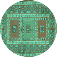 Tvrtka Alibudes strojno pere okrugle perzijske tirkizno plave tradicionalne unutarnje prostirke, promjera 5 inča