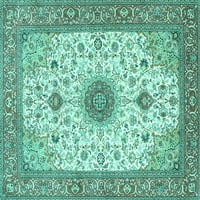 Tradicionalni tepisi u tirkizno plavoj boji, kvadrat 7 stopa