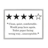 Stupell Industries s četiri zvjezdice kupaonice Smiješan toaletni papir humor, 14, dizajniran po slovima i obložen