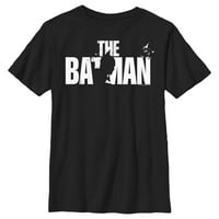 Majica s crno-bijelom siluetom Batman za dječaka, crna, velika