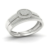 1 4CT TDW dijamantski klaster Halo Bridal Set u sterlingu srebra