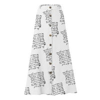 Ženske suknje Maksi haljina s gumbima za slova Ležerne široke suknje za žene