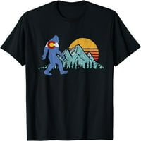 Retro Bigfoot majica, Sunce i planine, zastava države Colorado
