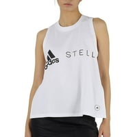 Adidas by Stella McCartney Logo Tank Sports prsluk u bijeloj, veličini X-Small