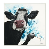 Stupell Industries Umjetnička luda krava oči boje portret uzorka Splatter, 12, dizajn Angele Bawden
