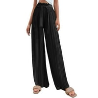 Modne ženske Capri hlače casual hlače lagane široke hlače za trčanje opuštene Ženske duge teretne hlače