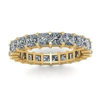 Prirodni dijamant Princess rez od 4,80 karata sa zajedničkim zupcima, ženski prsten za godišnjicu braka od 18