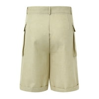 Muške ljetne jednobojne kratke hlače na kopčanje, široke Ležerne Muške kratke hlače s velikim džepom, kratke hlače