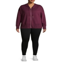 Terra & Sky Women's Plus Size Full Zip Fleece Hoodie