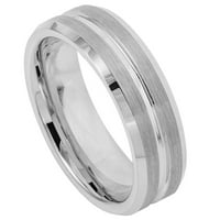 Prilagođeni personalizirani prsten za vjenčanje u graviranju postavljen za njega i njezine sjajne uređene središnje