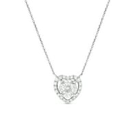 Ct. T.W. O ogrlicama s dijamantnim okvirom srca u 10k bijelom zlatu