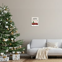 Stupell Indisry Merry & Bright fraza Red Truck Holiday Forest, 15, dizajn Louise Allen Designs