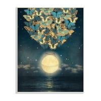 Stupell Industries lunarni leptir s vrućim zrakom Balon nadrealno oceansko nebo, 15, dizajn Paula Belle Flores