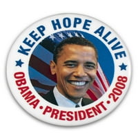 Predsjednička kampanja, 2008. Gumb za izbor za demokratskog predsjedničkog kandidata Baracka Obame, 2008. Ispis