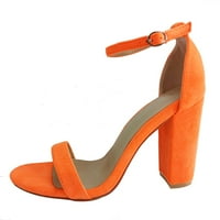 Ženske sandale na visoku petu, ženska veličina, ženske sandale na klin, narančasta 7